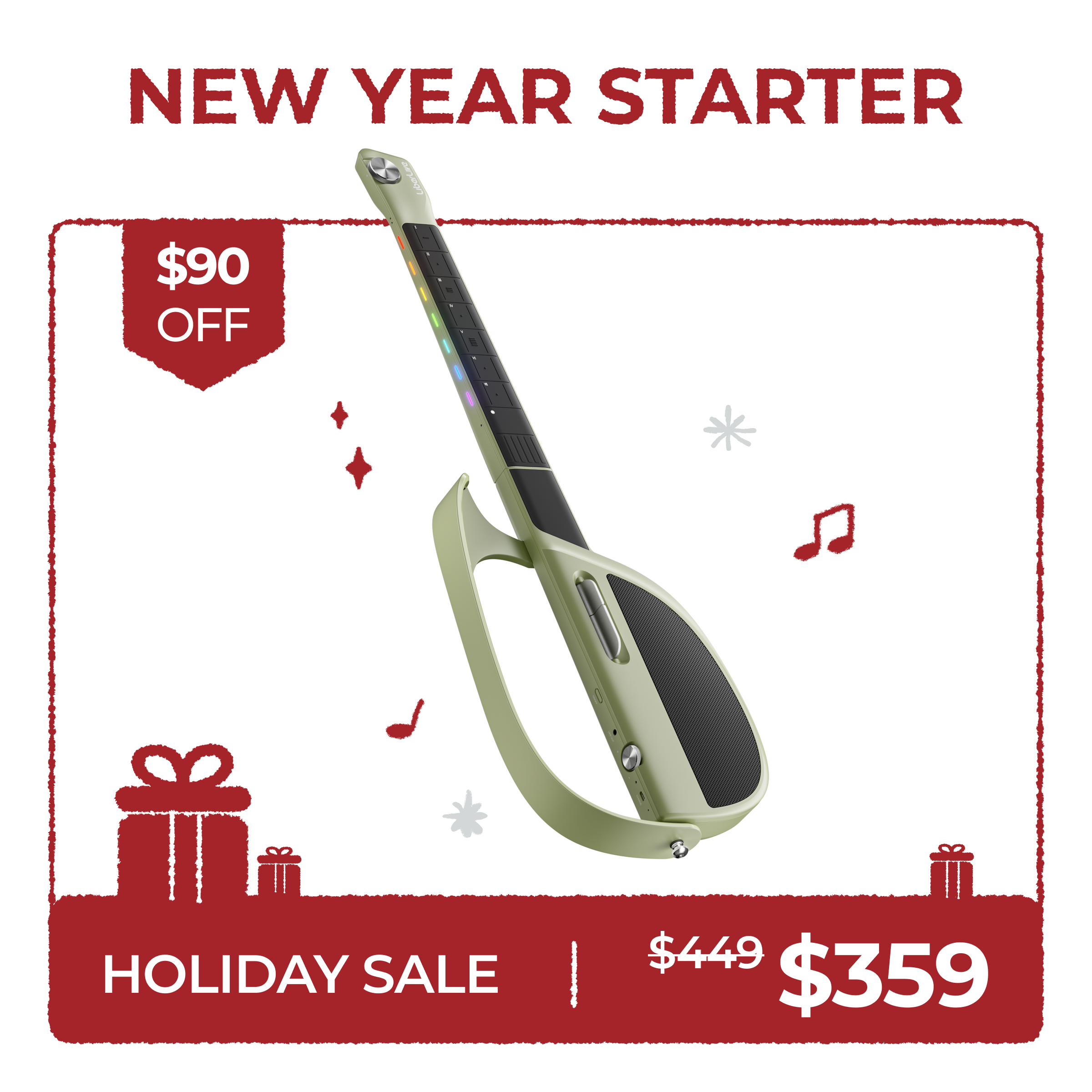 liberlive c1 stringless backing guitar#color_green