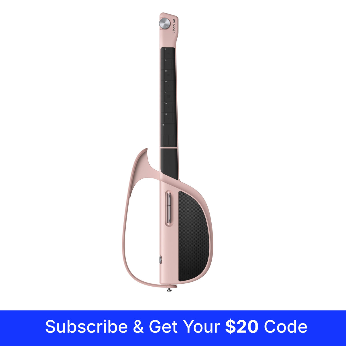 liberlive-c1-pink-stringless-smart-guitar-
front-view